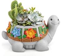 Grovind Succulent Plant Pots, Turtle Planter Flower Pots with Drainage Hole, Cute Planting Pots for Cactus, Succulent Planters for Indoor Plants Home Office Garden Flower Pot Gifts for Plants Lover