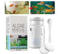 GROVL Algae Remover Aquarium Cleaner, Aquatic Tablet With Spoon, Quick Clear Moss Green Water, Crystal Clear Fish Tank Treatment, Healthy for Fish and Plants