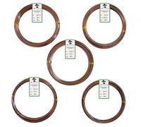 Grow A Bonsai Tree Anodized Aluminium Bonsai Training Wire 5-Size Starter Set with Canvas Bag - 1.0mm, 1.5mm, 2.0mm, 2.5mm, 3.0mm (147 Feet Total) - Choose Your Color (5 Sizes, Brown)