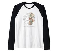 Grow At Your Own Pace Botanical Floral Brain Mental Health Raglan Baseball Tee