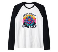 Grow At Your Own Pace Colorful Bloom Autism Support Raglan Baseball Tee