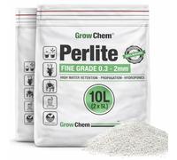 Grow Chem Perlite FINE for Plants-10 Litre (2x5l) 0.3-2mm Fine Grade Seedling Mix- Premium Horticultural Perlite for Hydroponics & Propagation, Improves Drainage and Water Retention