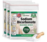 Grow Chem Sodium Bicarbonate 15KG (3x5KG Bags) UK MADE Baking Soda for Cleaning, Cooking, Bath Bombs, Odour Removal and Teeth Cleaning. Eco Friendly Bicarbonate of Soda.