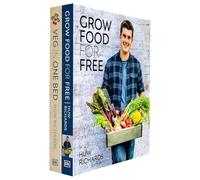 Grow Food for Free & Veg in One Bed By Huw Richards 2 Books Collection Set