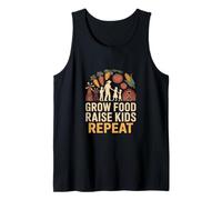 Grow Food Raise Kids Repeat Farming Lifestyle Tank Top