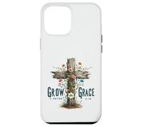 Grow in Grace 2 Peter 3:18 Christian Cross Floral Design Case for iPhone 12 Pro Max