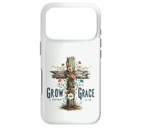 Grow in Grace 2 Peter 3:18 Christian Cross Floral Design Case for iPhone 17 Pro