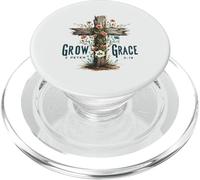 Grow in Grace 2 Peter 3:18 Christian Cross Floral Design PopSockets PopGrip for MagSafe