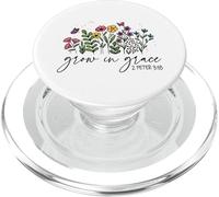 Grow in Grace 2 Peter 3:18 Christian Floral Butterfly PopSockets PopGrip for MagSafe