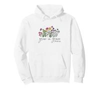 Grow in Grace 2 Peter 3:18 Christian Floral Butterfly Pullover Hoodie