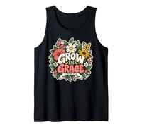 Grow in Grace 2 Peter 3:18 Christian Floral Faith Tank Top