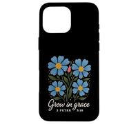 Grow In Grace Boho Floral 2 Peter 3:18 Verse Christian Case for iPhone 16 Pro Max