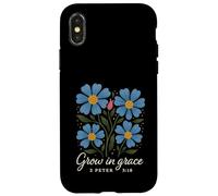 Grow In Grace Boho Floral 2 Peter 3:18 Verse Christian Case for iPhone X/XS