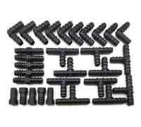 Grow Insane - 13mm (1/2) Pipe/Hose Irrigation Connector Pack - 30 Piece - Tee - Elbow - Joiner - End Plug - Triple Barbed Kit