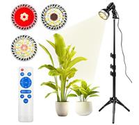 Grow Light Bulb,19W Full Spectrum LED Grow Light for Indoor Plants,Dimmable E27 Grow Lights with Tripod Stand, for Growing Succulents Herbs and Cactus, Germination of Seedlings,Timer 4/8/12Hrs