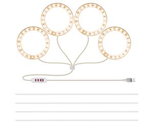 Grow Light, Rosnek Plant Grow Lights, Full Spectrum Plant Lamp Sunlight with Timer Dimmable Switch, USB Halo Light for Indoor Plants Greenhouse Succulents Seedlings Small House Plant, 4 Ring Head