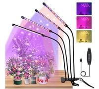 Grow Lights for Indoor Plants,4 Heads Full Spectrum Grow Light,80 LED Plant Light,360° Flexible Gooseneck with 10 Dimming Level & 3 Lighting Modes,Timer Plant Light for Plants Growth LED Lantern