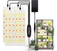 Grow Lights for Indoor Plants, 4 Pack Full Spectrum LED Plant Light Strips with 540 LEDs, Auto Timer 3/9/12H, 3 Lighting Modes & 10 Brightness Levels, for Greenhouse, Shelves, Cabinets