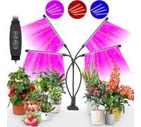 Grow Lights for Indoor Plants,CNMTCCO 80 LEDs led Grow Lights Full Spectrum,4 Heads,3 Light Modes &10 Dimming Levels,360°Adjustable Gooseneck,3/9/12H Timer for Large Flowering Plants