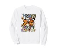 Grow Positive Thoughts Monarch Butterfly Collage Design Sweatshirt