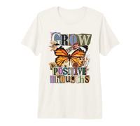 Grow Positive Thoughts Monarch Butterfly Collage Premium T-Shirt