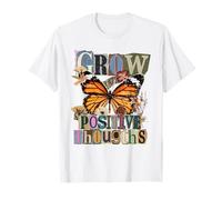 Grow Positive Thoughts Monarch Butterfly Collage T-Shirt