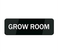 Grow Room Sign, 10 X 3 Inch Acrylic Plastic Sign With Symbols, Self-Adhesive, For Restaurant, Salons, Hotel, Motel, Rest Stops, Public Restrooms