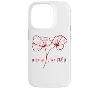 Grow Softly Minimalist Flower art Soft Life Mindful Living Case for iPhone 14 Pro