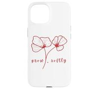 Grow Softly Minimalist Flower art Soft Life Mindful Living Case for iPhone 15