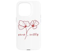 Grow Softly Minimalist Flower art Soft Life Mindful Living Case for iPhone 15 Pro