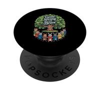 Grow Strong and Brave Woodland Animals Cute Inspirational PopSockets Adhesive PopGrip