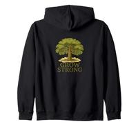 Grow Strong Mighty Oak Tree Nature Strength Forest Symbol Zip Hoodie