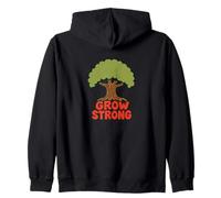 Grow Strong Mighty Oak Tree Nature Strength Forest Symbol Zip Hoodie