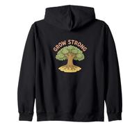 Grow Strong Mighty Oak Tree Nature Strength Forest Symbol Zip Hoodie