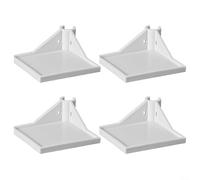 Grow Tent Corner Shelves for 16mm Poles, Plastic Snap-On Rack Set for Hydroponics and Indoor Plants, Stable Multi-Purpose Storage for Lights, Thermometers, Cameras, White, 4 Pieces(White)