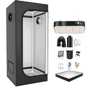 Grow Tent Kit, Full Spectrum Indoor Grow Tent Complete,15.7 * 15.7 * 47.2inch'' Hydroponic Growing, with 200w Led Grow Light Full Spectrum with Timer and Hygrometer, with Observation Window
