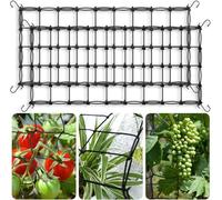 Grow Tent Trellis Netting 2x4', 2 Pack Heavy-Duty Elastic Plant Net with Steel Hooks, Flexible Hydroponics Scrog Support for Grow Tents, Gardening, and Horticulture