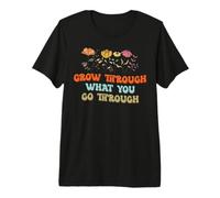 Grow Through What You Go Retro Floral Premium T-Shirt
