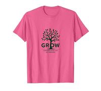Grow Through What You Go Through Inspirational Tree T-Shirt, Men, Pink Heather, Medium