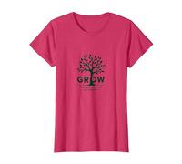 Grow Through What You Go Through Inspirational Tree T-Shirt, Women, Red Heather, Medium
