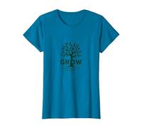 Grow Through What You Go Through Inspirational Tree T-Shirt, Women, Sapphire Blue, Small