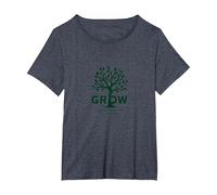 Grow Through What You Go Through Inspirational Tree T-Shirt, Women's Plus, Heather Blue, 3X