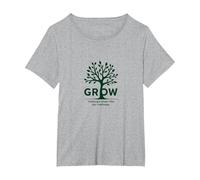 Grow Through What You Go Through Inspirational Tree T-Shirt, Women's Plus, Heather Grey, 3X