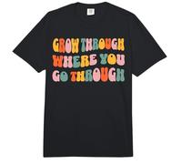 Grow Through Where You Go Through Retro Wavy Comfort Colors Adult Heavyweight T-Shirt