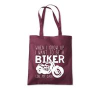 Grow up to be a Biker Tote Shopping Bag 10 Litres Capacity 42 x 38cm