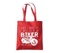 Grow up to be a Biker Tote Shopping Bag 10 Litres Capacity 42 x 38cm