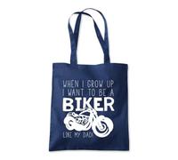 Grow up to be a Biker Tote Shopping Bag 10 Litres Capacity 42 x 38cm