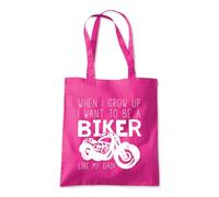 Grow up to be a Biker Tote Shopping Bag 10 Litres Capacity 42 x 38cm
