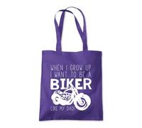 Grow up to be a Biker Tote Shopping Bag 10 Litres Capacity 42 x 38cm