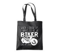 Grow up to be a Biker Tote Shopping Bag 10 Litres Capacity 42 x 38cm